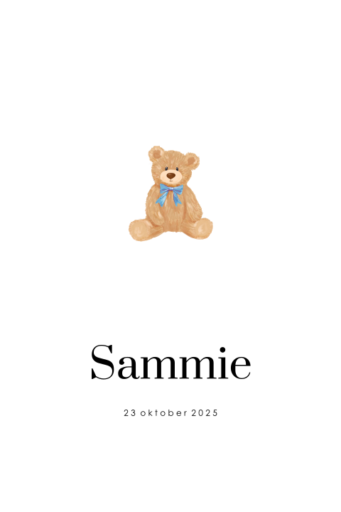 Lief geboortekaartje met teddybeertje