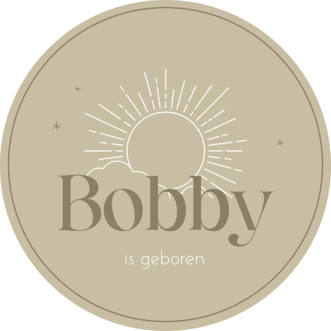 Tuinbord rond met zon en sterretjes