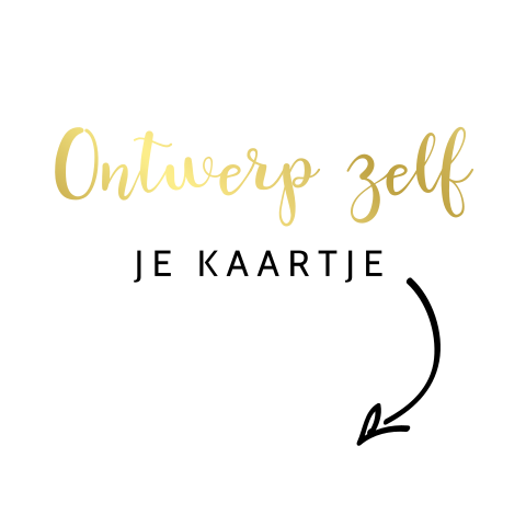 Zelf maken goudfolie geboortekaartje vierkant