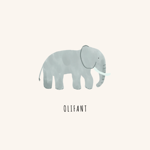 Canvasposter kinderkamer met illustratie van olifant
