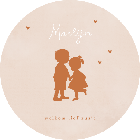 Raamsticker met silhouetjes broer en zusje