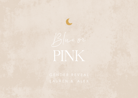 Placemat gender reveal met beige met maantje