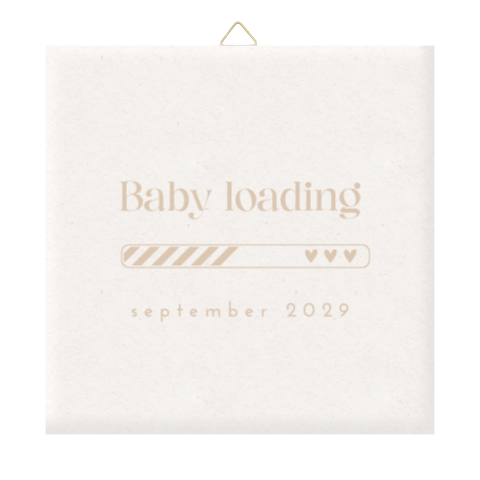Zwangerschapsaankondiging tegeltje 'Baby loading'