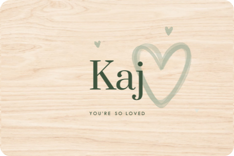 Memorybox met naam en hartjes
