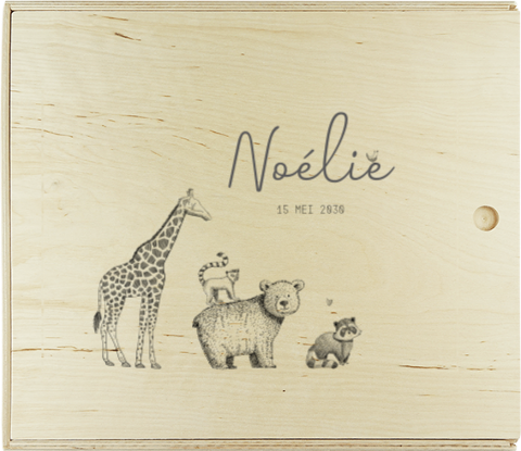 Doopsuiker presentatie doos met getekende dieren