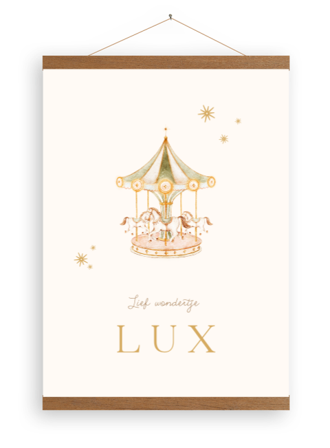 Canvasposter met illustratie carrousel en sterren