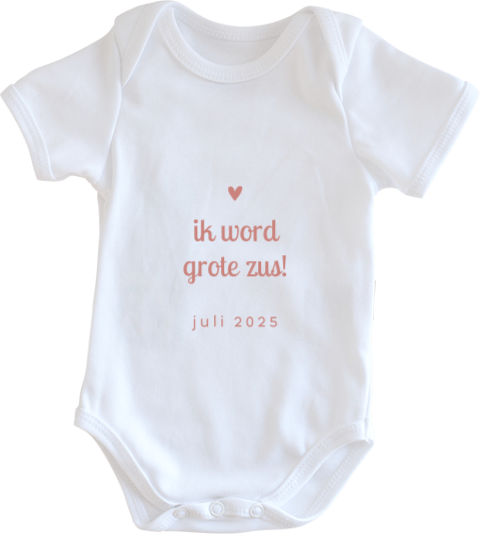 Zwangerschapsaankondiging rompertje 'grote zus'
