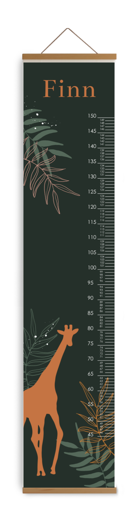 Bewerkbare groeimeter kinderkamer met silhouet van giraffe