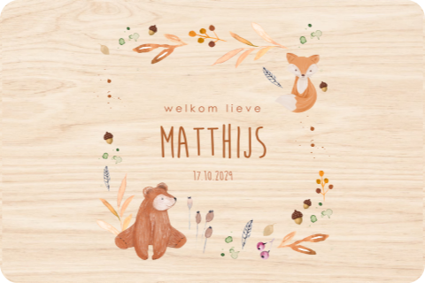 Memorybox met herfstthema en bosdieren