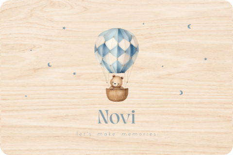 Memorybox met luchtballon en beertje