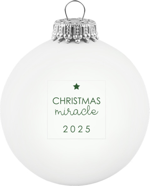 Zwangerschapsaankondiging kerstbal met quote en ster