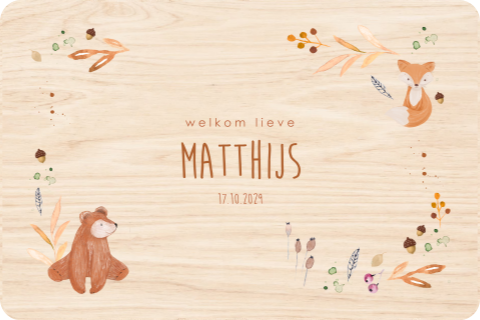 Memorybox met herfstthema en bosdieren