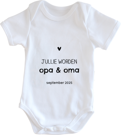 Zwangerschapsaankondiging rompertje 'opa & oma'