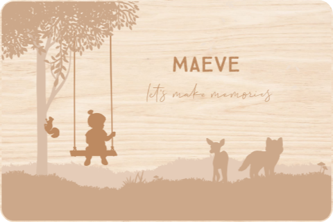 Memorybox met silhouetje en bosdieren