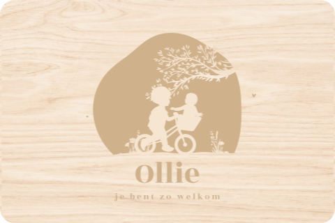 Memorybox met silhouetjes op fiets