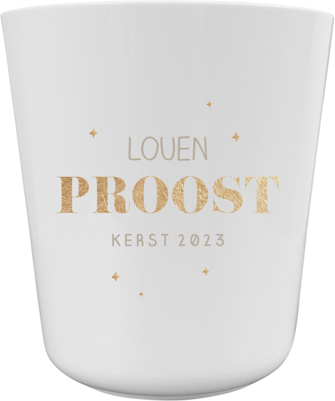 Kinderbeker kerst met gouden letters en sterren