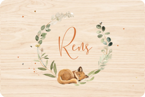 Memorybox met krans en vosje