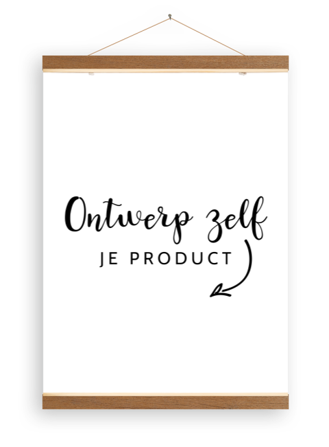 Canvasposter met eigen ontwerp en houten latjes