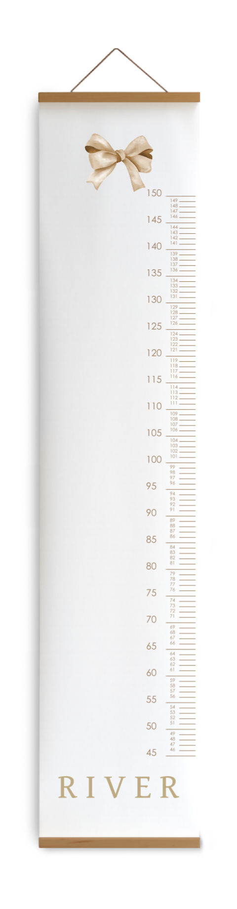 Kinderkamer groeimeter wit met strikje