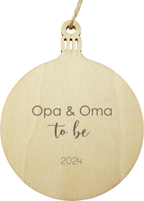 Zwangerschapsaankondiging houten kersthanger opa & oma