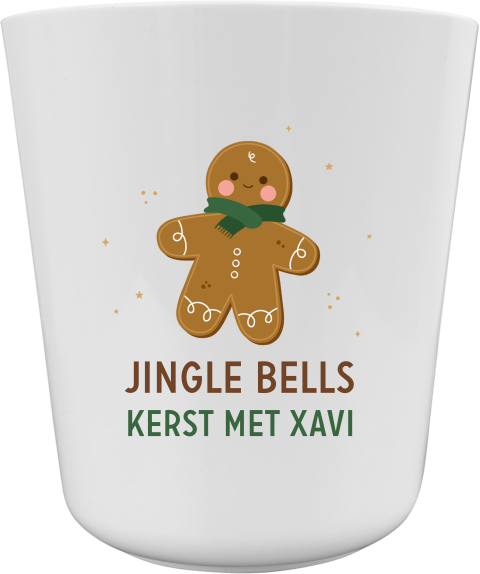 Kinderbeker kerst met illustratie koekmannetje
