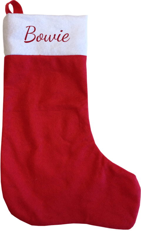Rode kerstsok met naam