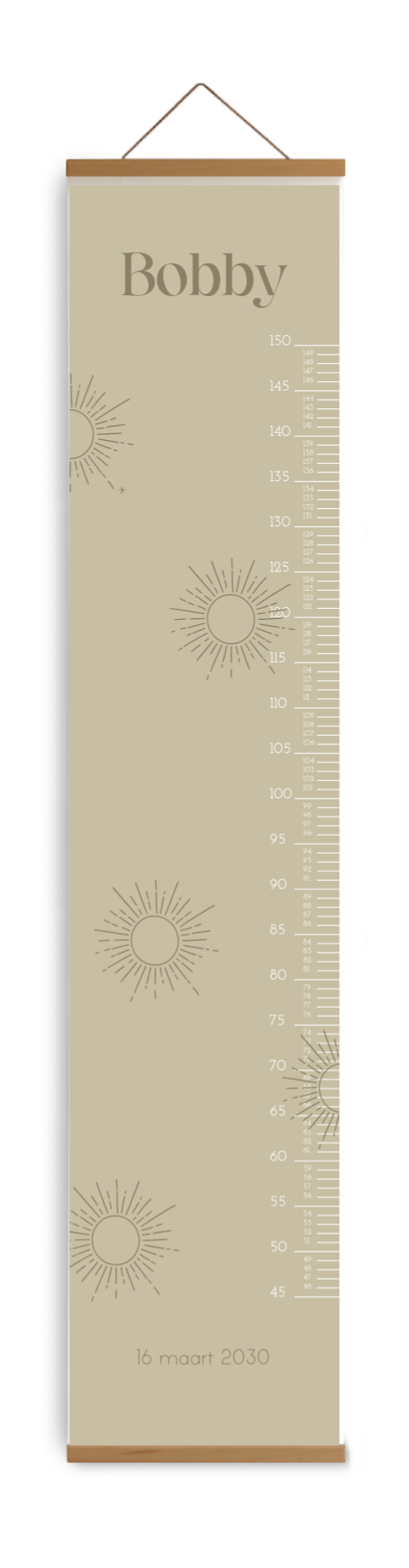 Groeimeter groen met zonnetjes