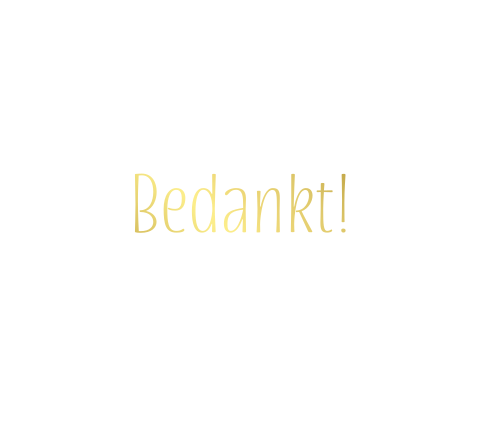 Bedankje bruiloft stickers hartje goudfolie