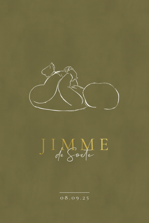Geboortekaartje schets baby illustratie jongen