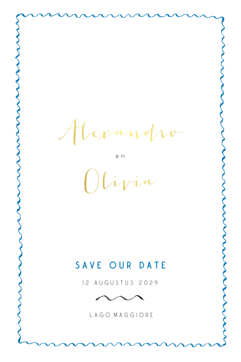 Save the Date beach blauwe zee golven