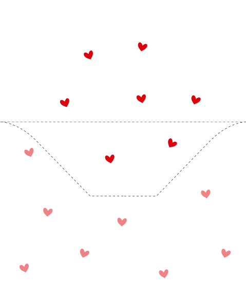 Inlay binnenkant envelop rode hartjes