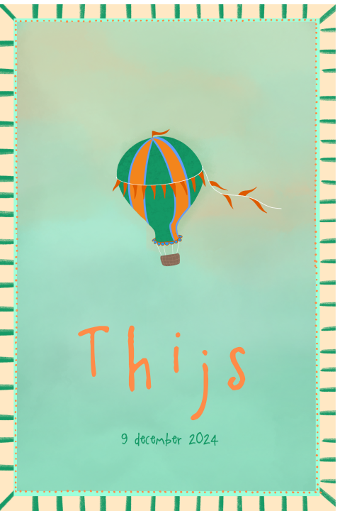 Raambord geboorte kleurrijk luchtballon