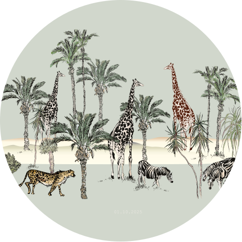Behangcirkel Afrika wildlife