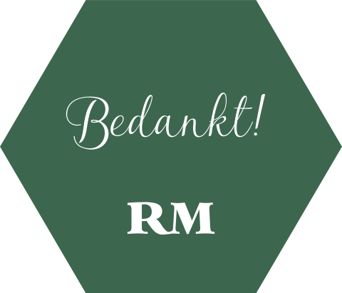 Bedankje bruiloft stickers hexagon