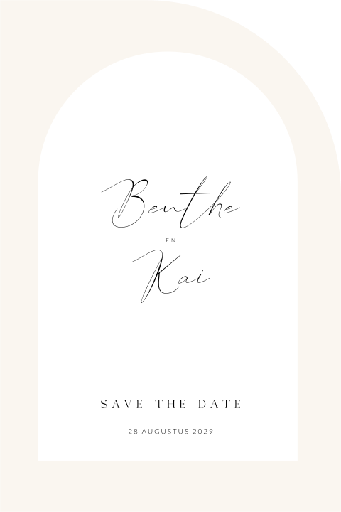 Save the Date minimalistisch beige wit