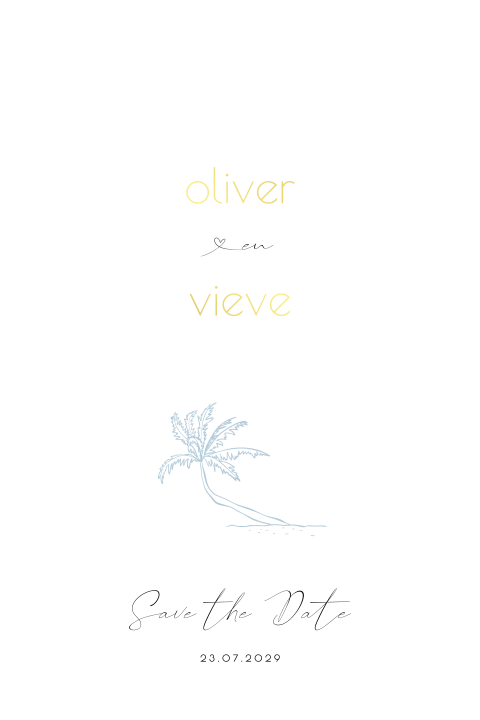 Save the Date beach wedding golven kartels