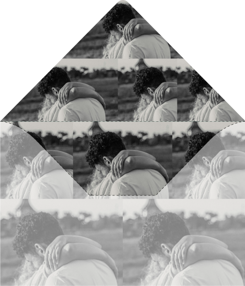 Fotocollage inlay binnenkant envelop
