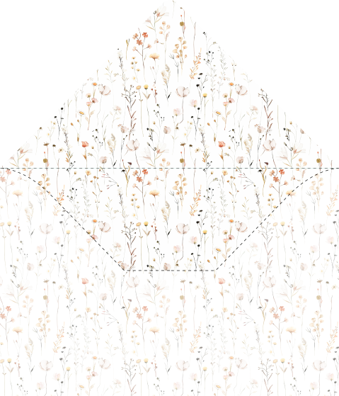Inlay binnenkant envelop veldbloemen kleurrijk