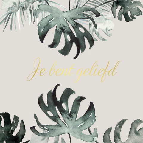 Christelijke kaart ter bemoediging met bladeren en folie
