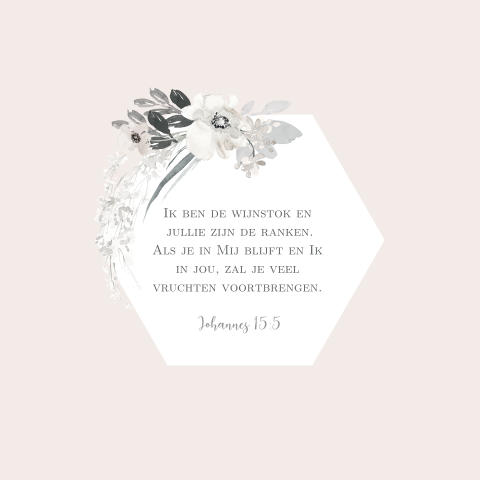 Christelijk kaartje sturen met bijbeltekst Johannes 15:5