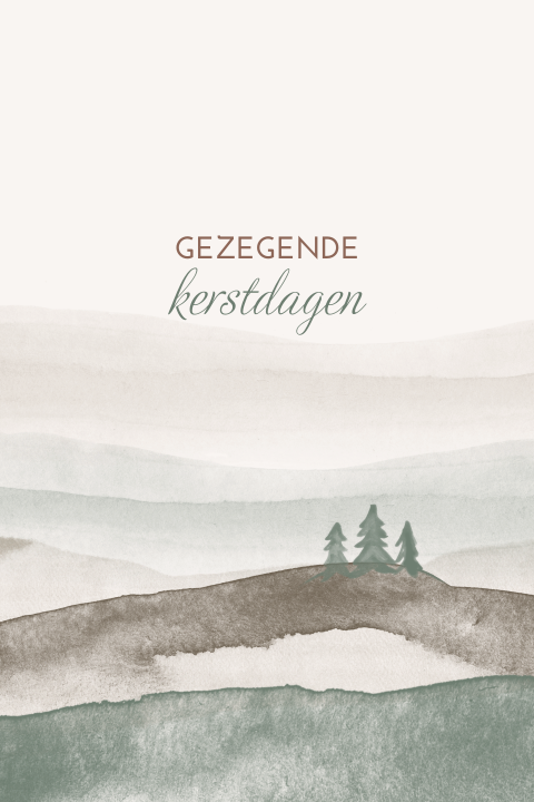 Gezegende kerstdagen met watercolor bergen