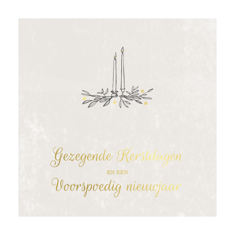 Gezegende kerstdagen met goudfolie en kaarsen