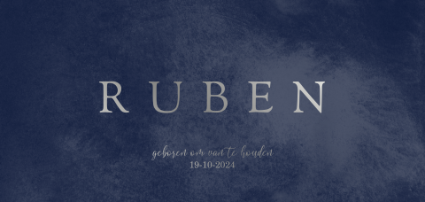 Geboortekaartje jongen in donker blauw met zilverfolie