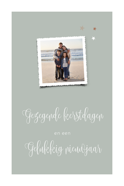 Gezegende kerstdagen kerstkaart met foto en sterretjes