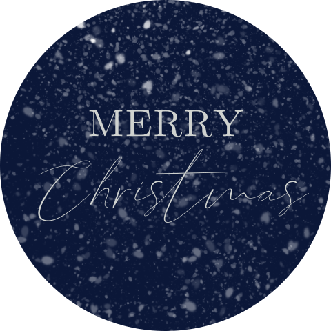 Donkerblauwe sluitsticker voor kerstkaarten