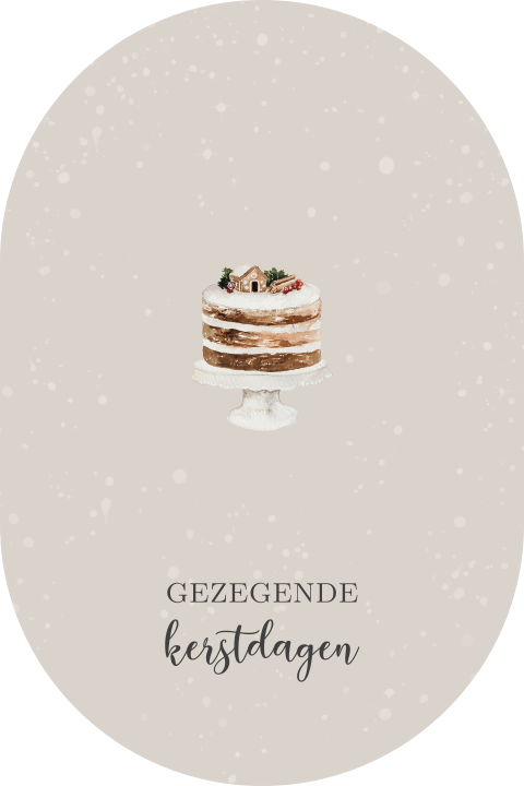 Beige kerstkaart met sfeervolle details