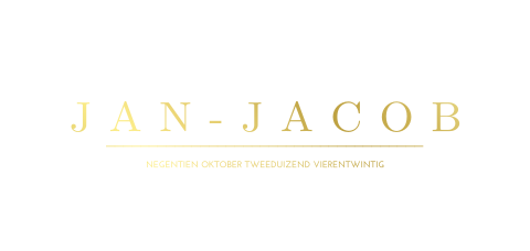 Minimalistisch geboortekaartje met goudfolie voor jongen