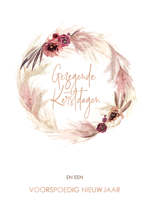 Gezegende kerstdagen met krans en koperfolie