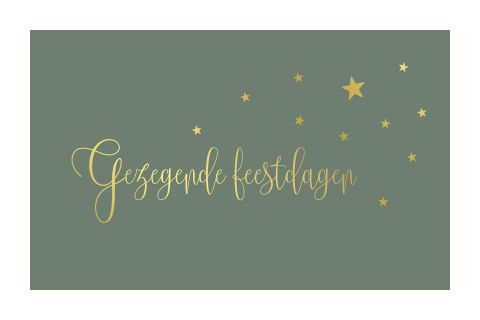 Gezegende feestdagen met goudfolie en sterretjes