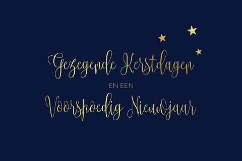 Kerstkaarten gezegende kerstdagen goudfolie en sterretjes